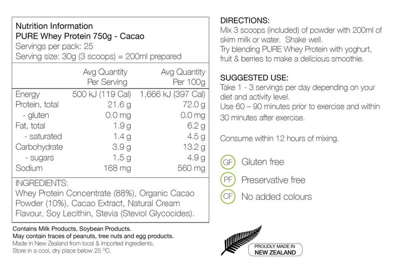 PURE SPORTS NUTRITION WHEY PROTEIN CONCENTRATE BAGS