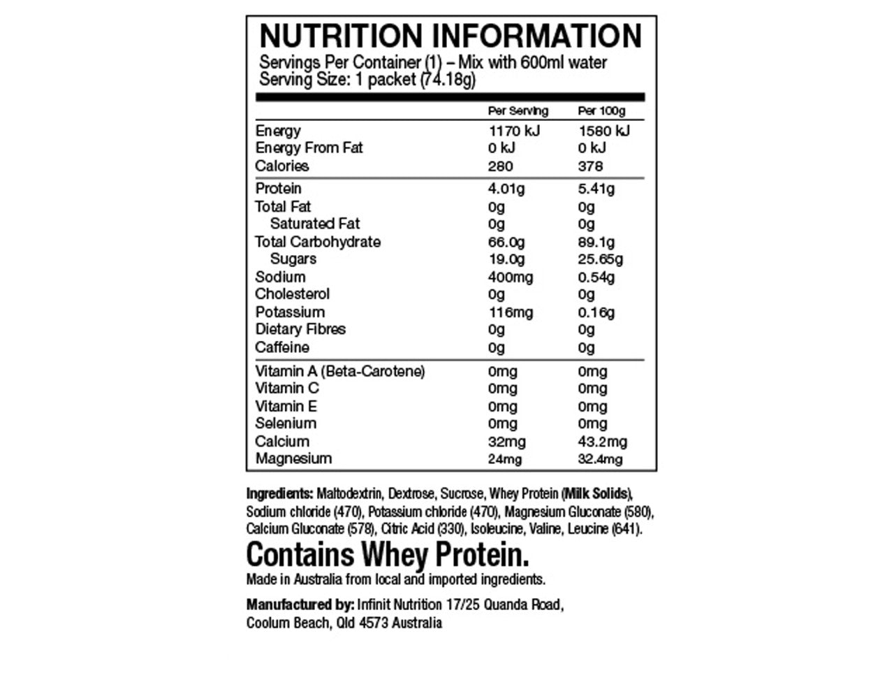 INFINIT NUTRITION GO FAR ENDURANCE FUEL
