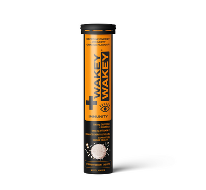 WAKEY WAKEY CAFFEINE ENERGY + IMMUNITY EFFERVESCENT - ORANGE FLAVOUR