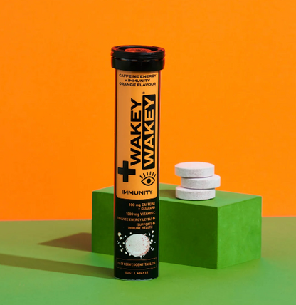 WAKEY WAKEY CAFFEINE ENERGY + IMMUNITY EFFERVESCENT - ORANGE FLAVOUR