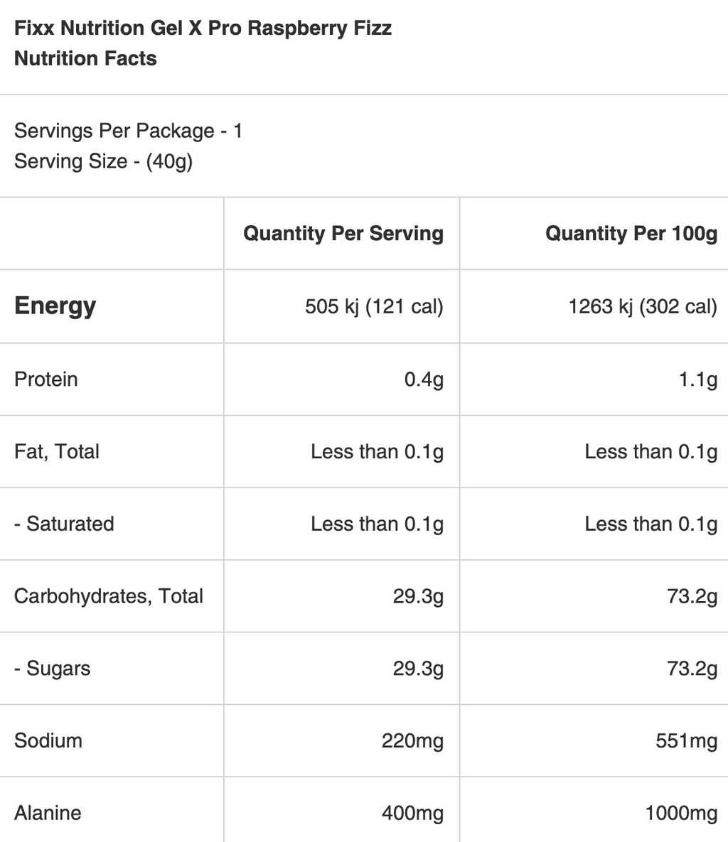 FIXX NUTRITION GEL X PRO 40G