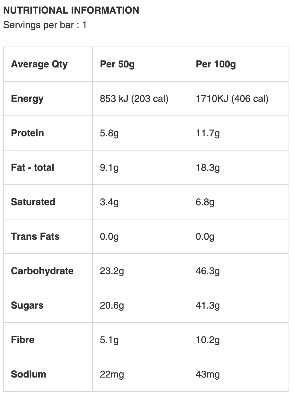 KODA NUTRITION - Energy Bar