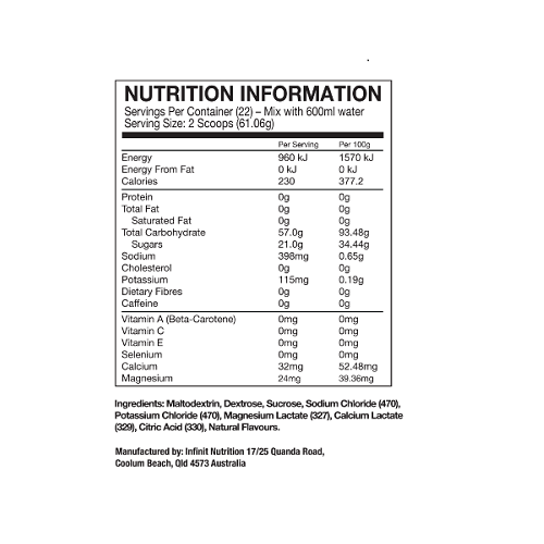 INFINIT NUTRITION SPEED HIGH INTENSITY FUEL